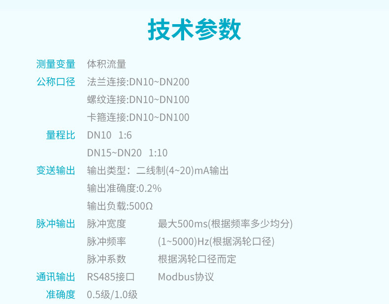 FLC-400渦輪流量計參數(shù)1
